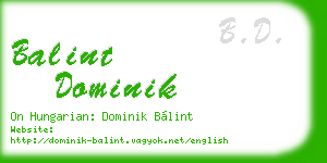 balint dominik business card