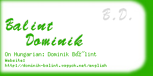 balint dominik business card